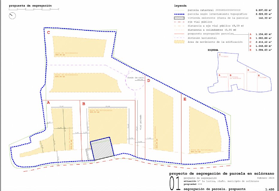 Terreno urbano y llano para construir dos viviendas unifamiliares