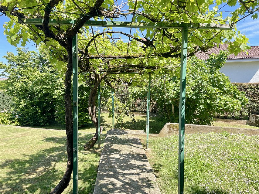 Chalet independiente con jardin, garaje, terraza y dos locales comerciales.