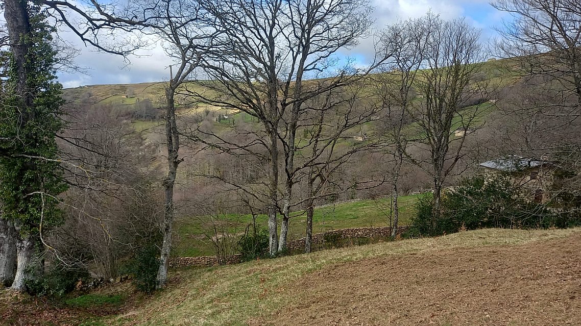 Cabaña de piedra con terreno y buen acceso en Luena
