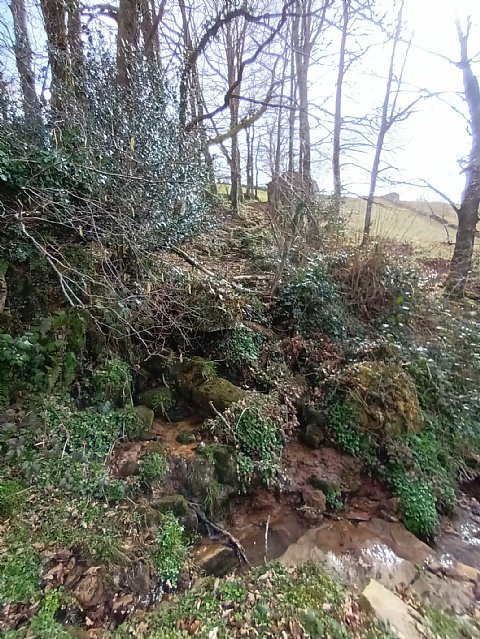 Cabaña de piedra con terreno y buen acceso en Luena