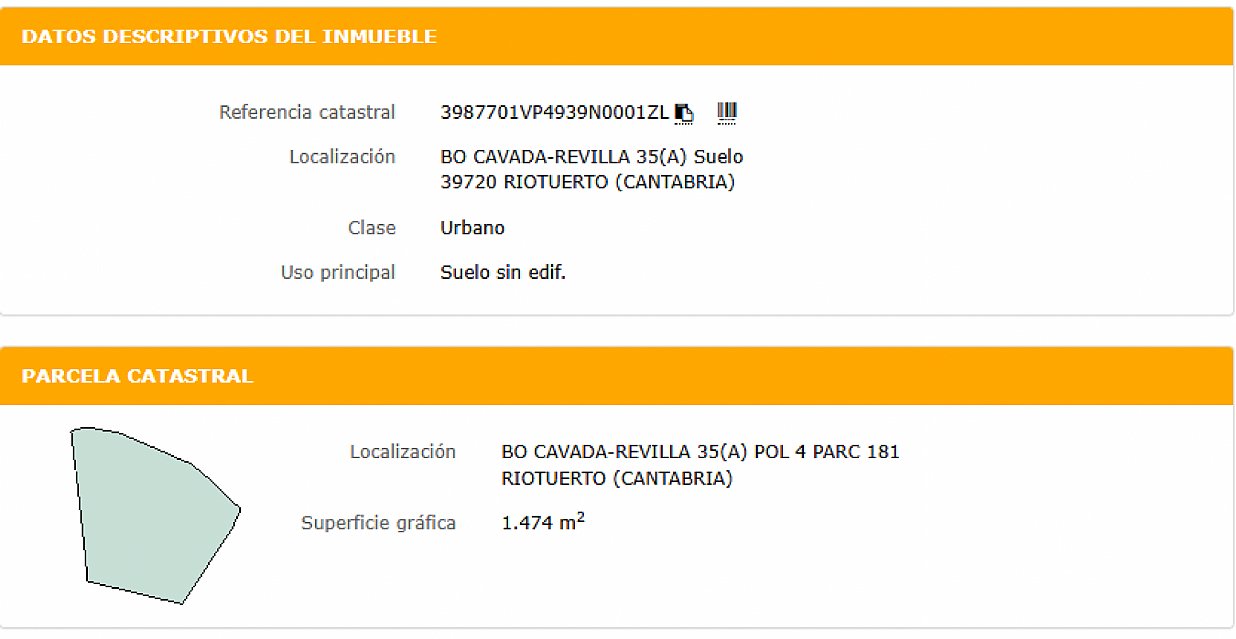 Terreno urbano en La Cavada